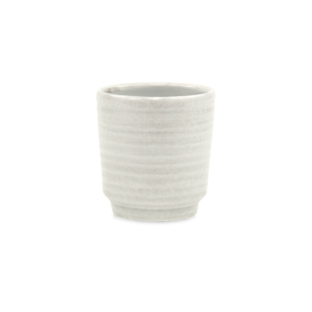 CHEUNGS Celadi White Rippled Ceramic Pot - Medium