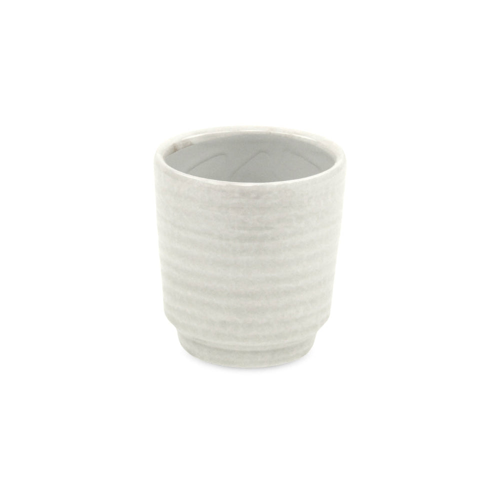 CHEUNGS Celadi White Rippled Ceramic Pot - Medium