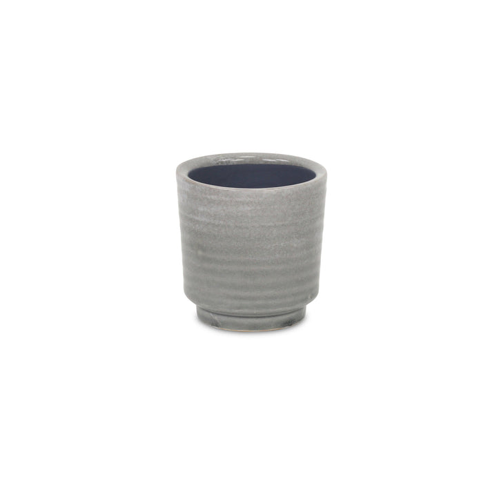 CHEUNGS Celadi Gray Rippled Ceramic Pot - Small