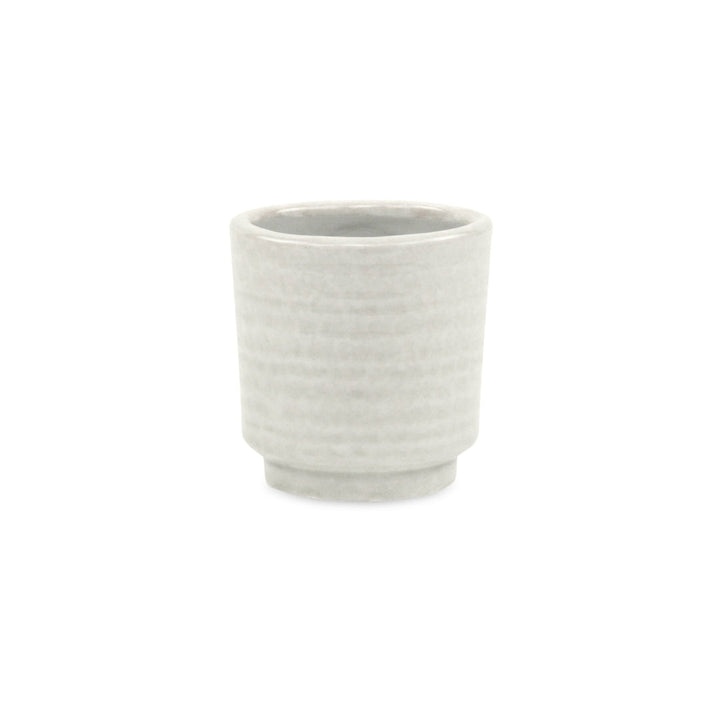 Celadi White Rippled Ceramic Pot - Small CHEUNGS