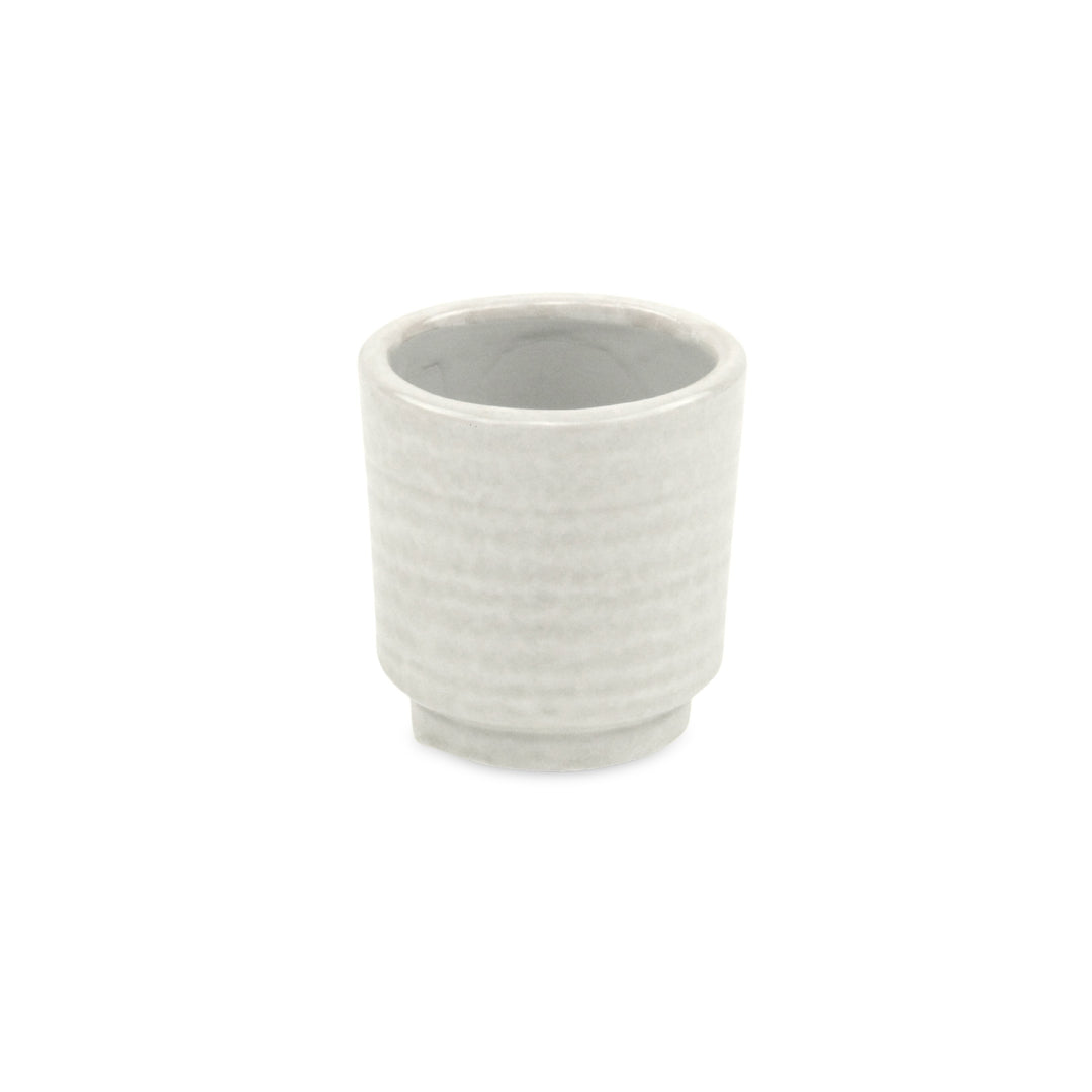 Celadi White Rippled Ceramic Pot - Small CHEUNGS