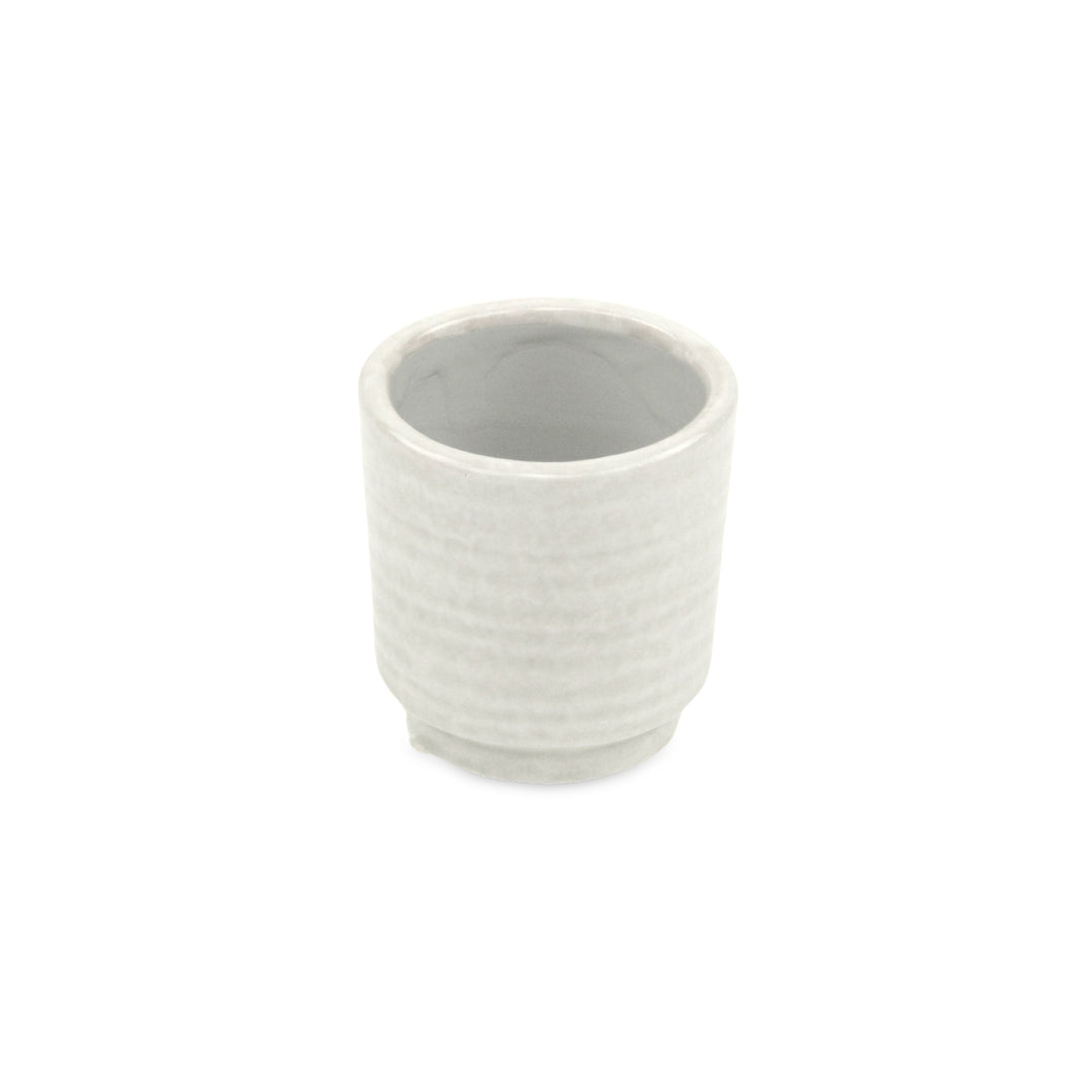 Celadi White Rippled Ceramic Pot - Small CHEUNGS