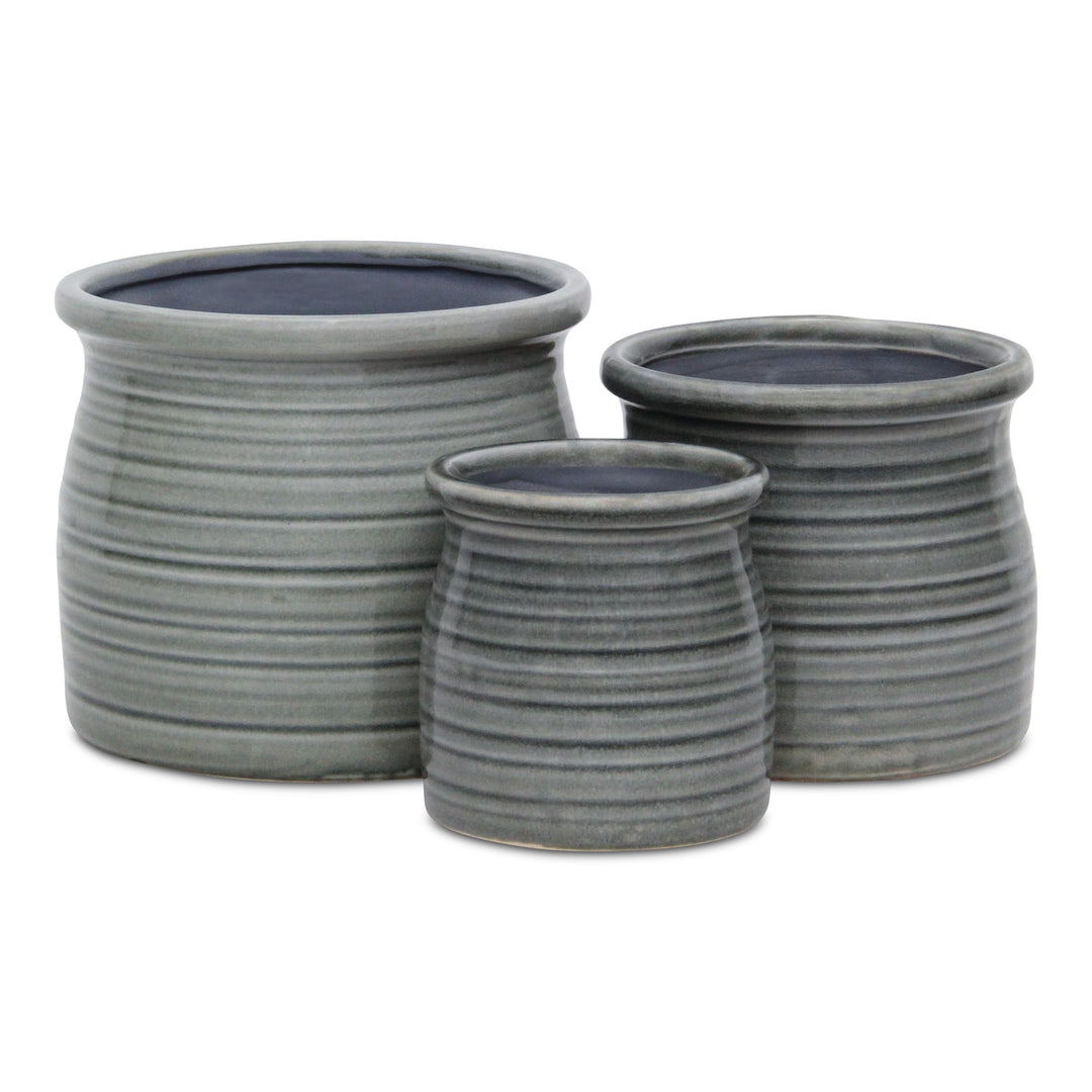 CHEUNGS Kifon Gray Curved Ceramic Pot - Small