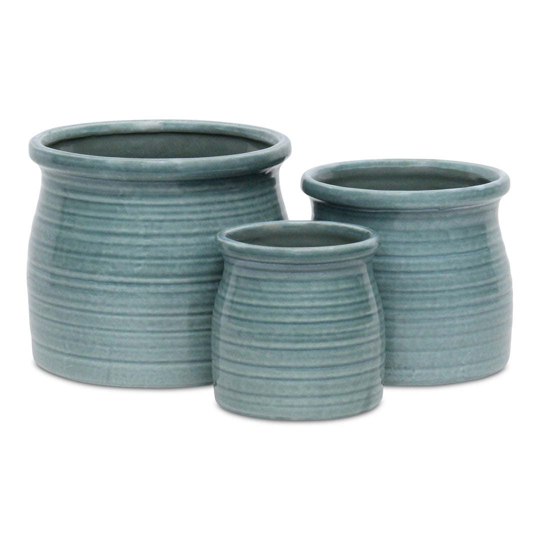 CHEUNGS Kifon Green Curved Ceramic Pot - Small