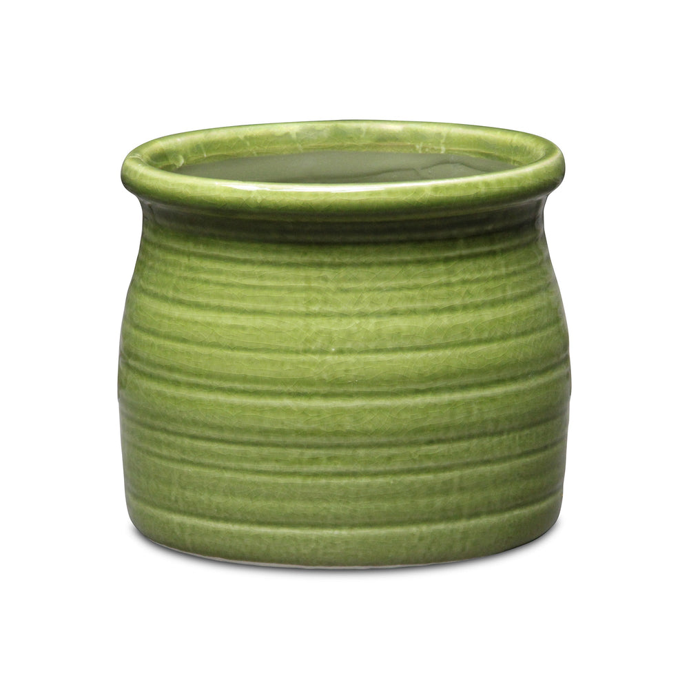 CHEUNGS Kifon Curved Ceramic Ceramic Pot - Large - Olive Green