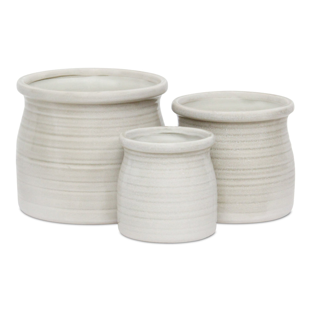 CHEUNGS Kifon White Curved Ceramic Pot - Large