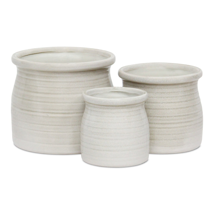 CHEUNGS Kifon White Curved Ceramic Pot - Small