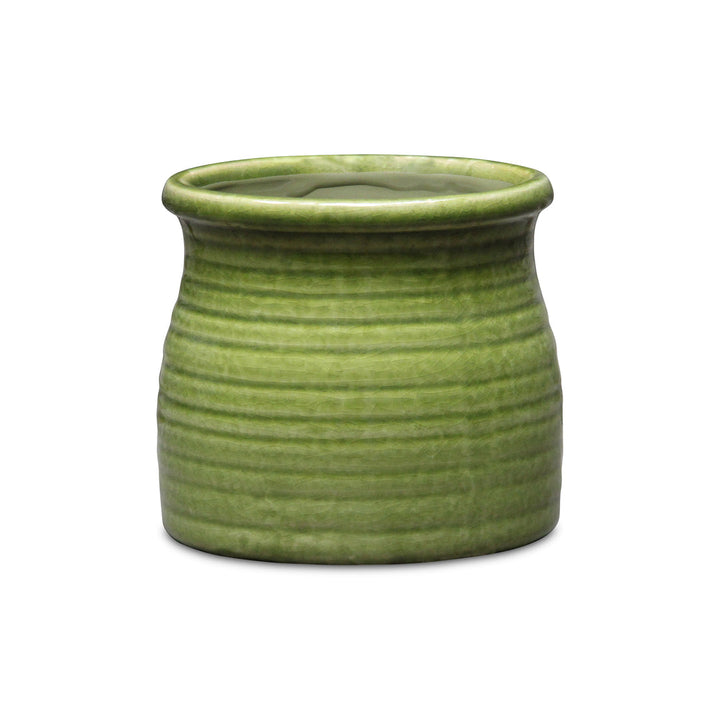 CHEUNGS Kifon Curved Ceramic Ceramic Pot - Medium - Olive Green