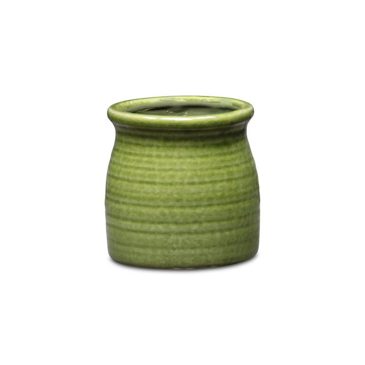 CHEUNGS Kifon Curved Ceramic Ceramic Pot - Small - Olive Green