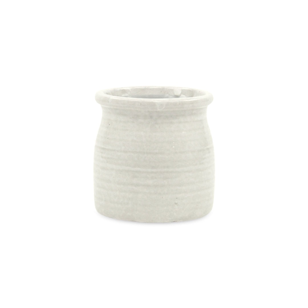 CHEUNGS Kifon White Curved Ceramic Pot - Small