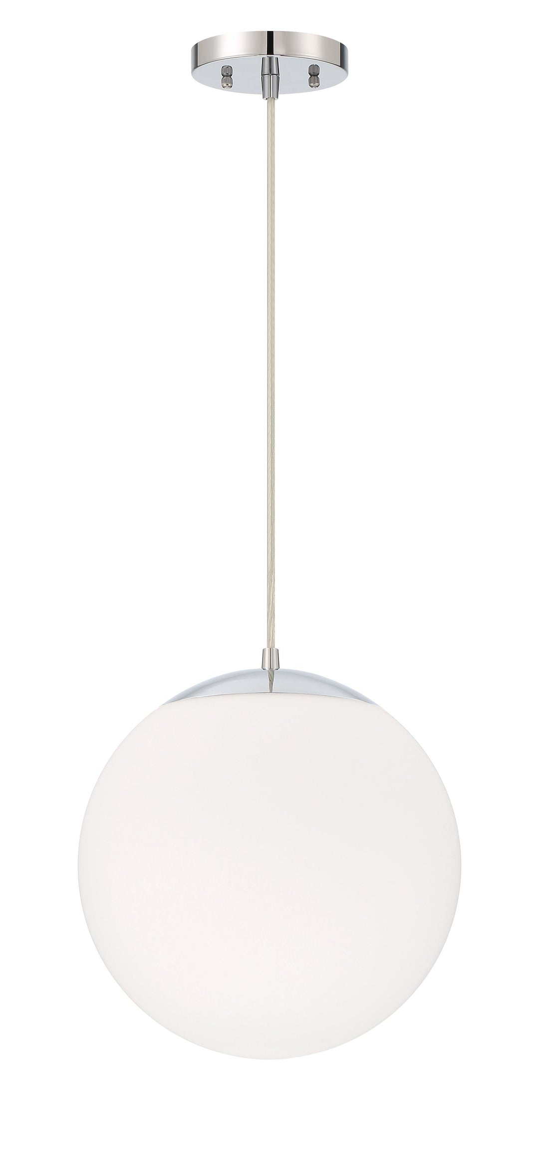 Gaze 1 Light 12" Pendant in Chrome (White Glass) Pendant Craftmade