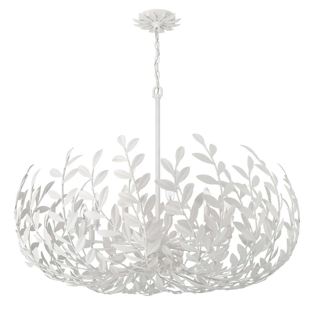 Broche 12 Light Matte White Chandelier Crystorama