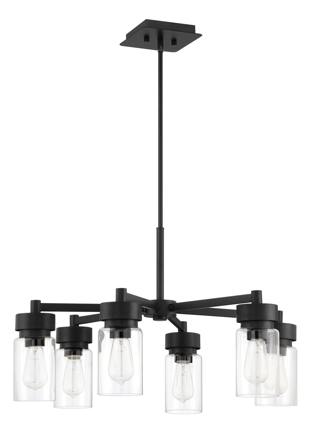 Antique Hardware Bennet 6 Light Outdoor Chandelier in Midnight Exterior