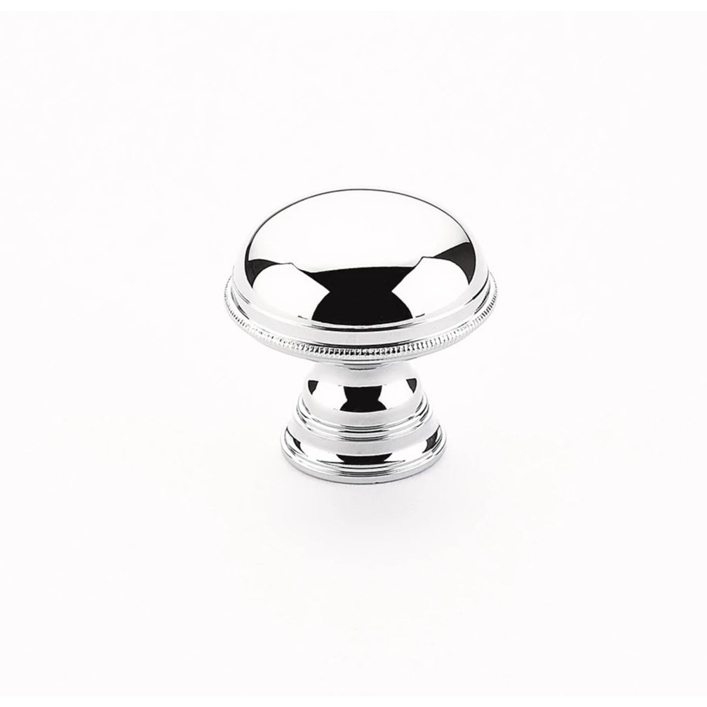 SCHAUB 1 1/4 Inch Atherton Smooth Surface Knob with Knurled Edges (Polished Chrome Finish)