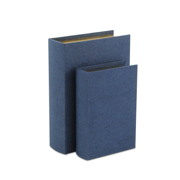 CHEUNGS Canter Isle Linen Book Box Set - Navy Blue