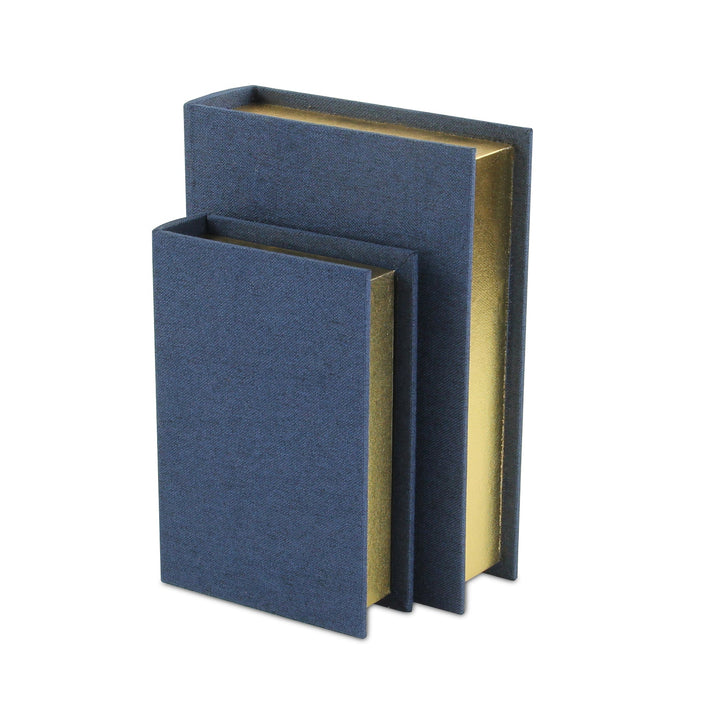 CHEUNGS Canter Isle Linen Book Box Set - Navy Blue