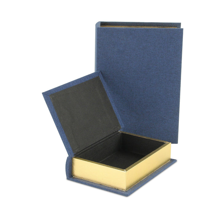 CHEUNGS Canter Isle Linen Book Box Set - Navy Blue