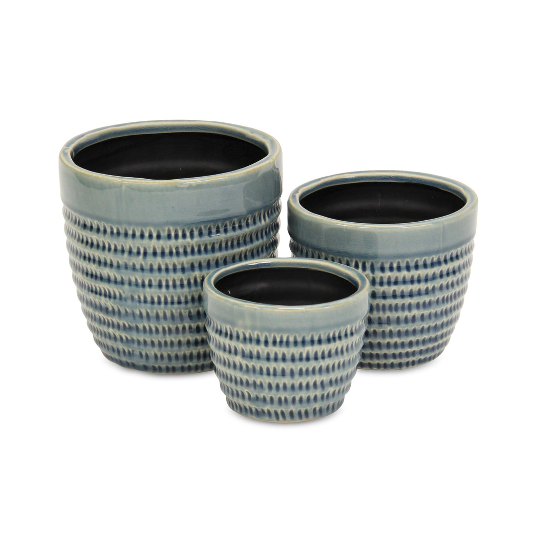 CHEUNGS Idola Tapered Blue Ceramic Pot - Small