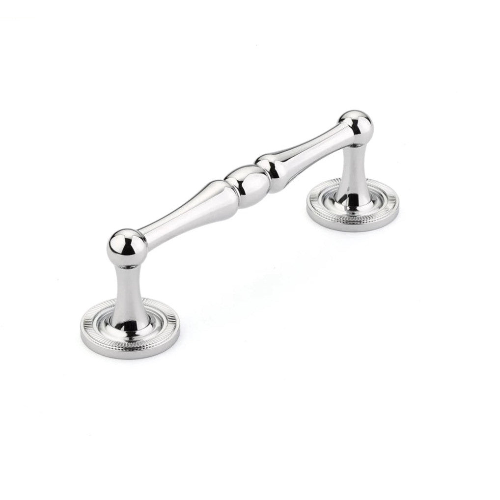 SCHAUB 4 1/2 Inch (4 Inch c-c) Atherton Pull with Knurled Footplates (Polished Chrome Finish)