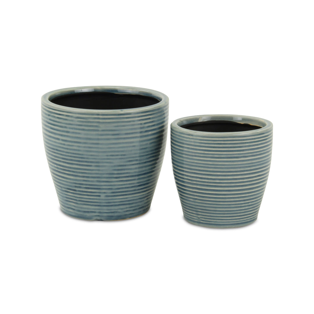 CHEUNGS Livia Rippled Blue Pot - Large