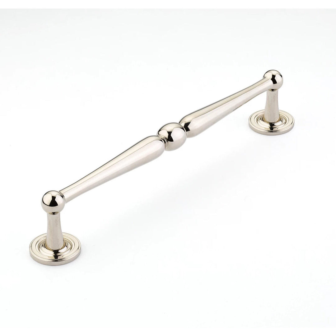 SCHAUB 8 1/2 Inch (8 Inch c-c) Atherton Pull with Plain Footplates (Polished Nickel Finish)