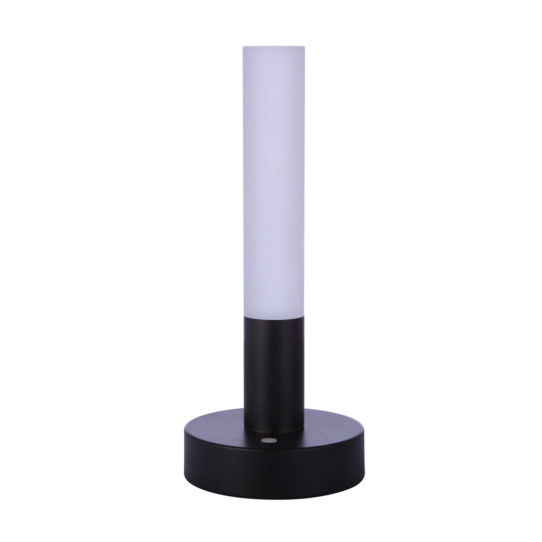 CRAFTMADE Indoor Rechargeable Dimmable LED Cylinder Portable Lamp in Flat Black