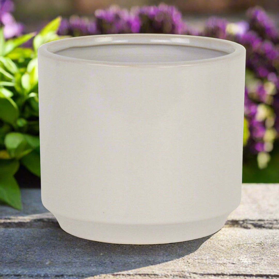 CHEUNGS Elegora Straight Side Solid Color Ceramic Pot - X-Large - Off White