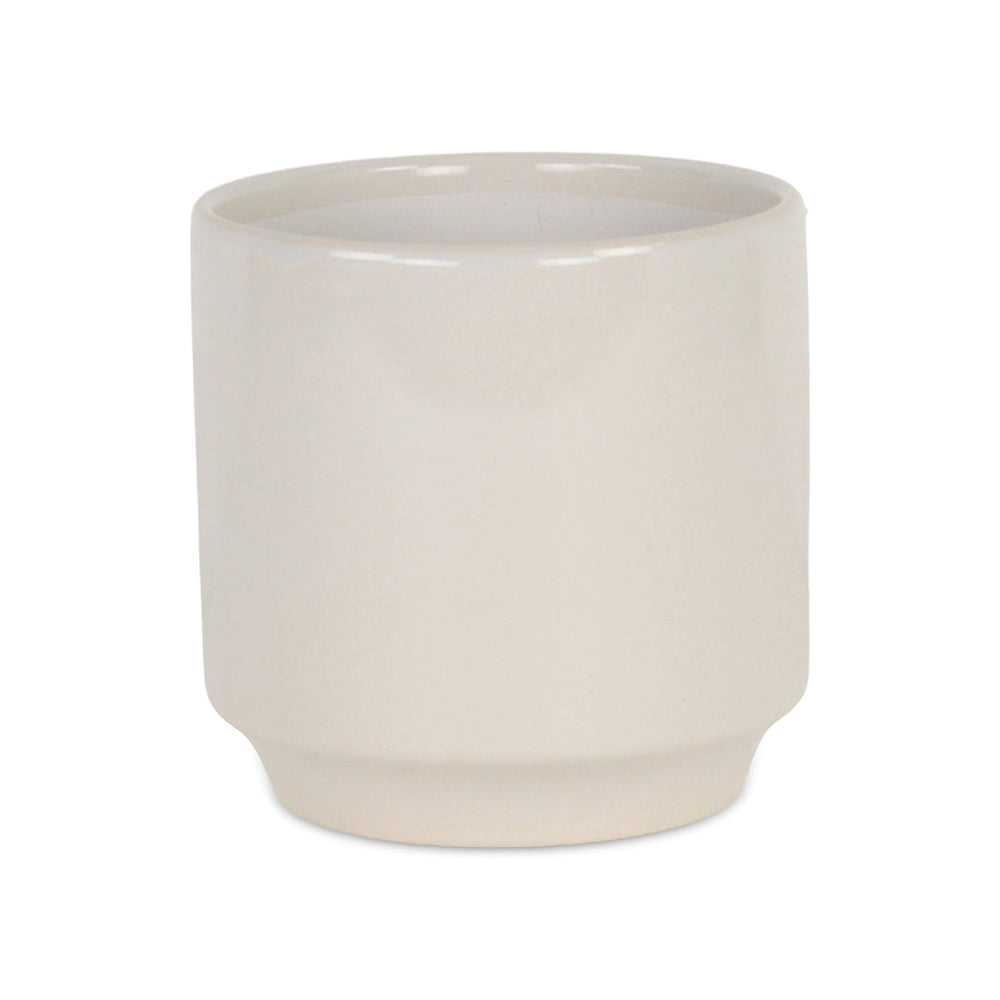 CHEUNGS Elegora Straight Side Solid Color Ceramic Pot - Large - Off White