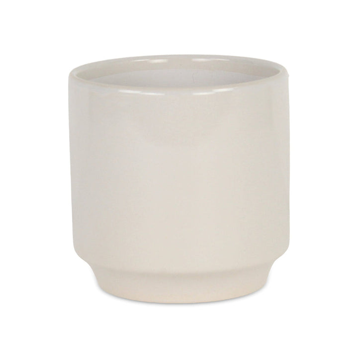 CHEUNGS Elegora Straight Side Solid Color Ceramic Pot - Large - Off White