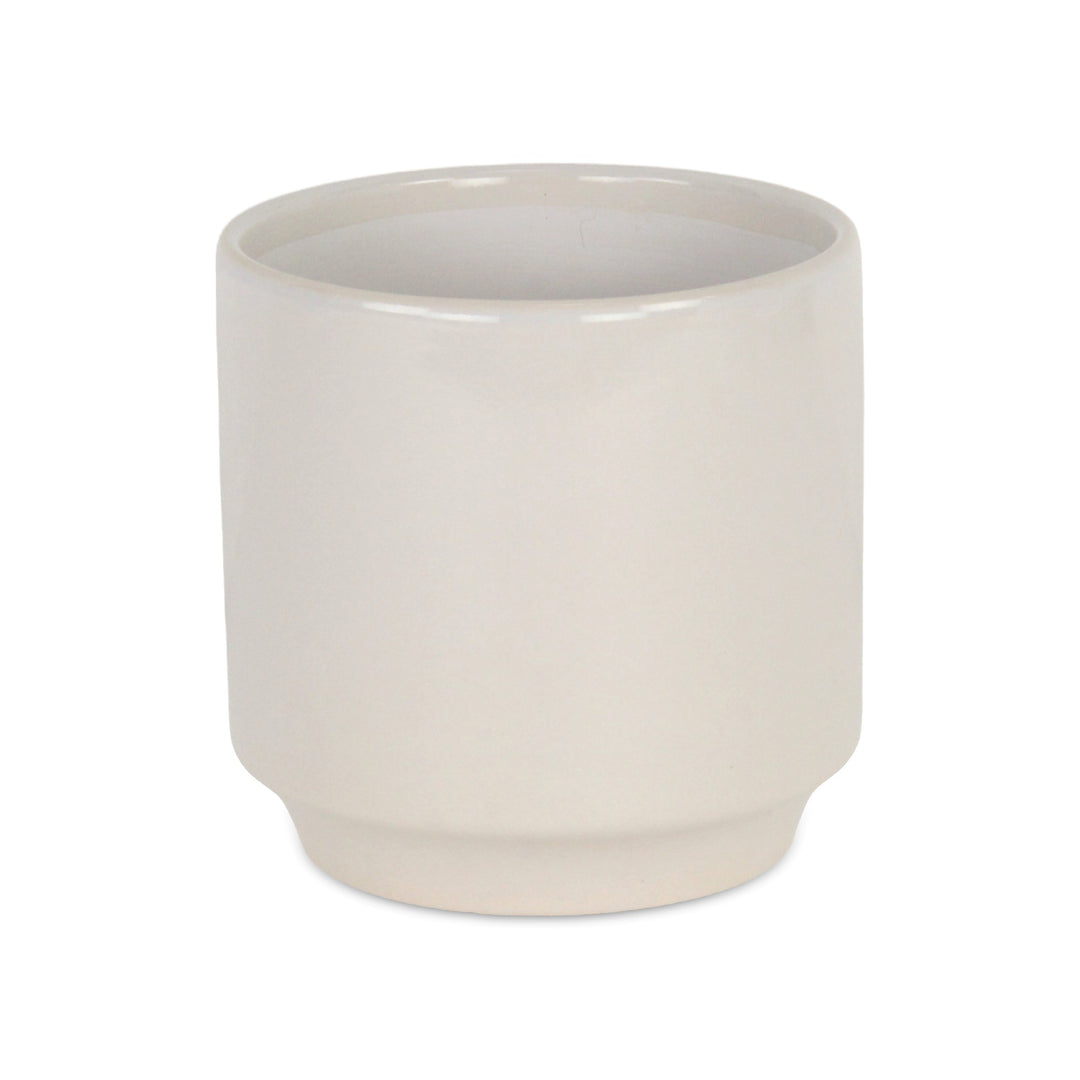 CHEUNGS Elegora Straight Side Solid Color Ceramic Pot - Large - Off White