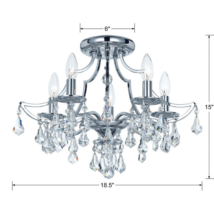 Crystorama Crystorama Cedar 5 Light Polished Chrome Semi Flush Mount