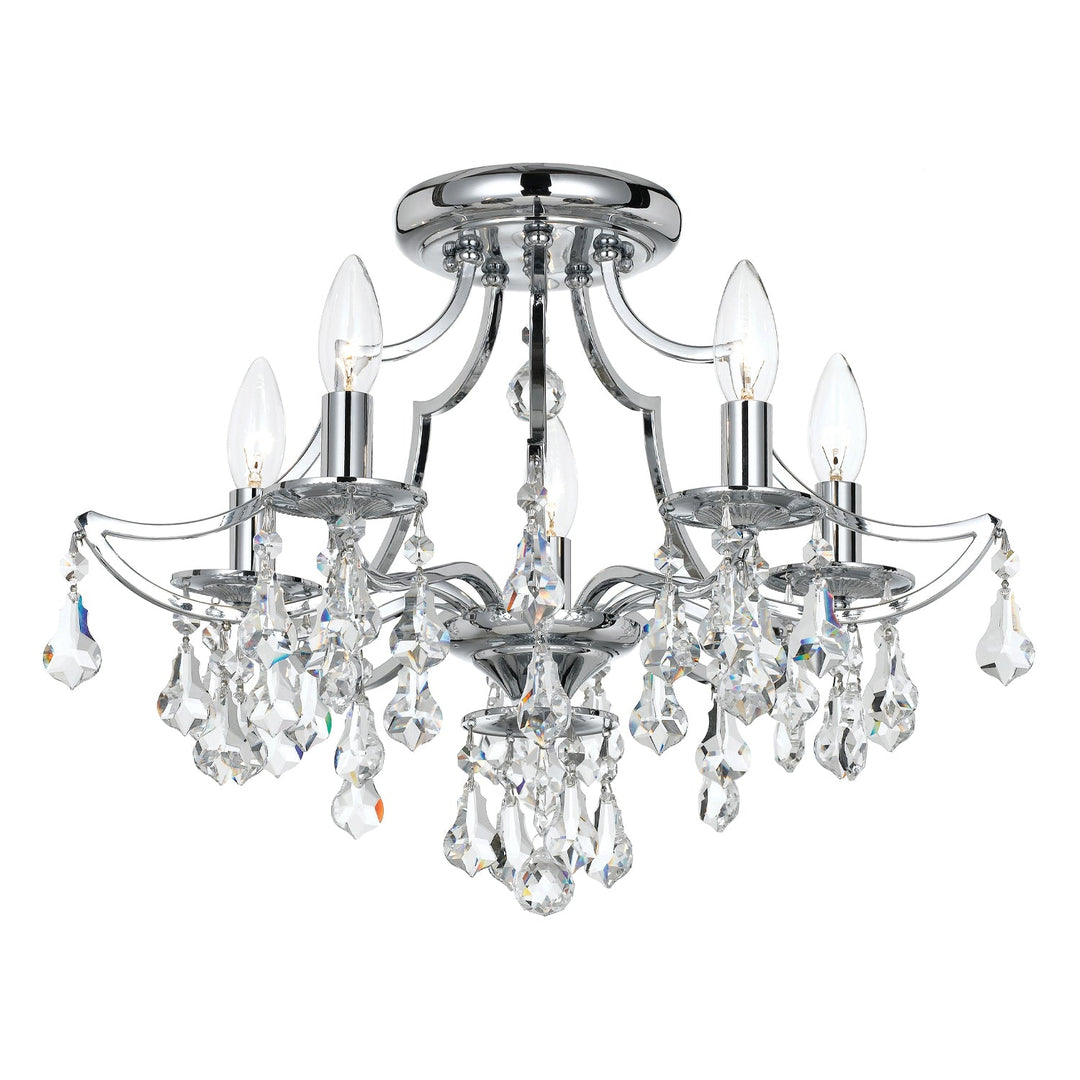 Crystorama Crystorama Cedar 5 Light Swarovski Strass Crystal Polished Chrome Semi Flush Mount