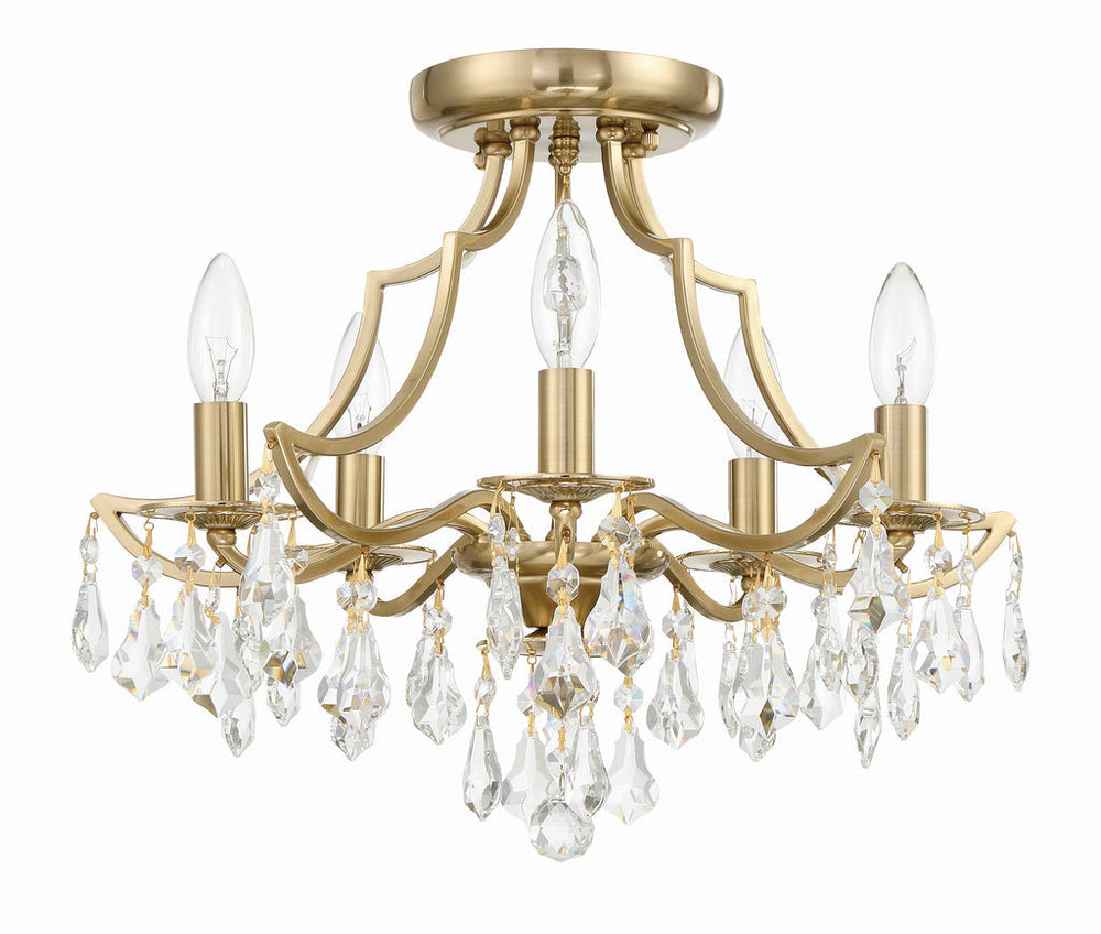 Crystorama Crystorama Cedar 5 Light Vibrant Gold Semi Flush Mount