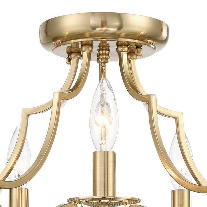 Crystorama Crystorama Cedar 5 Light Vibrant Gold Semi Flush Mount