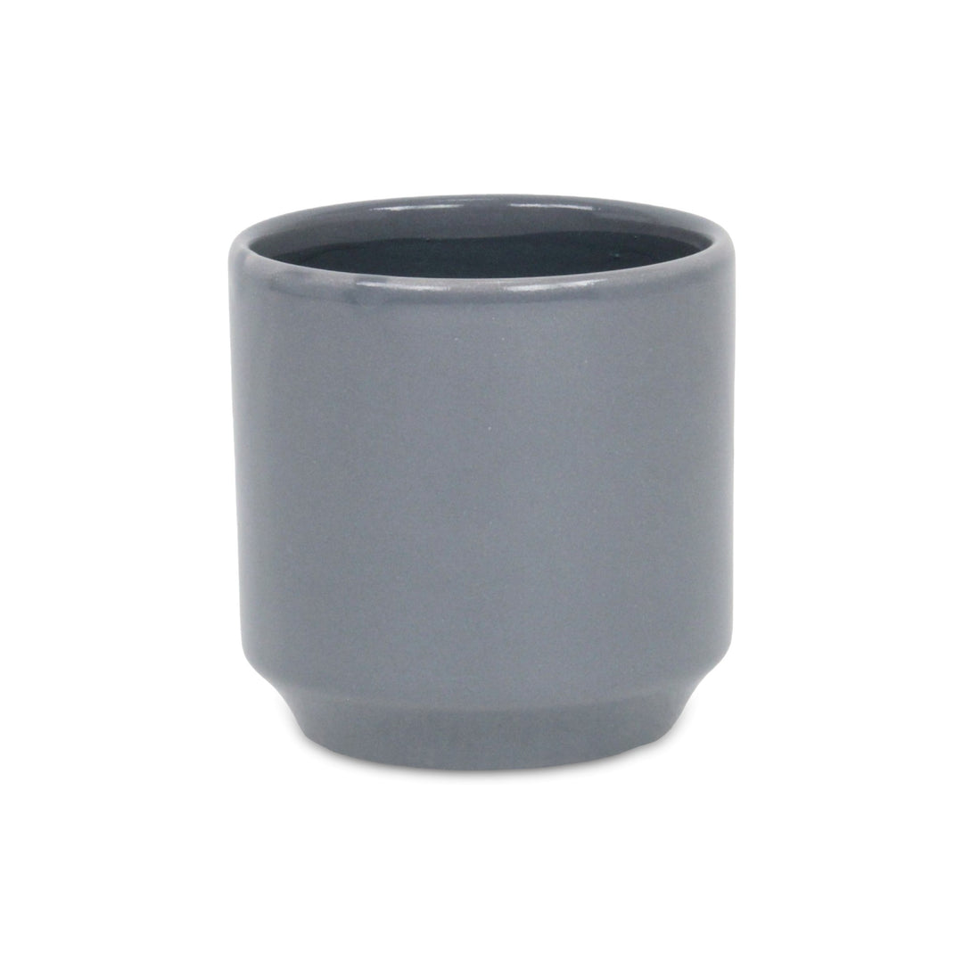 CHEUNGS Elegora Straight Side Solid Color Ceramic Pot - Medium - Gray