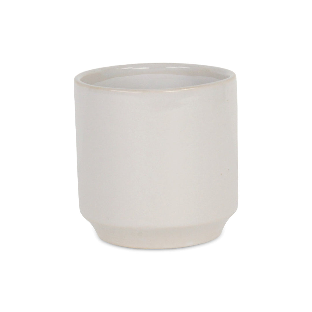 CHEUNGS Elegora Straight Side Solid Color Ceramic Pot - Medium - Off White