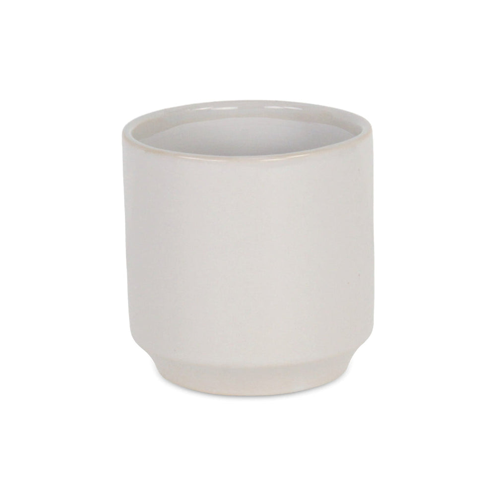 CHEUNGS Elegora Straight Side Solid Color Ceramic Pot - Medium - Off White