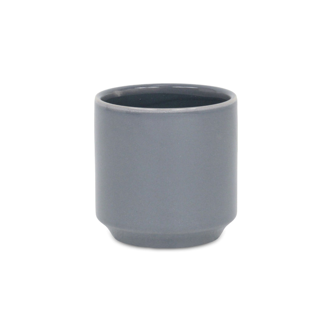 Elegora Straight Side Solid Color Ceramic Pot - Small - Gray CHEUNGS