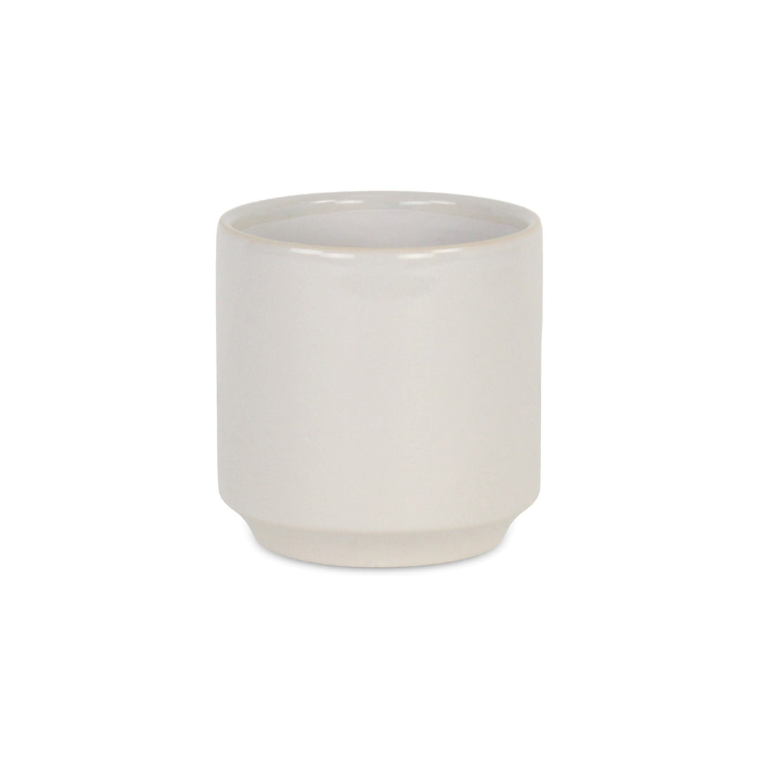 CHEUNGS Elegora Straight Side Solid Color Ceramic Pot - Small - Off White