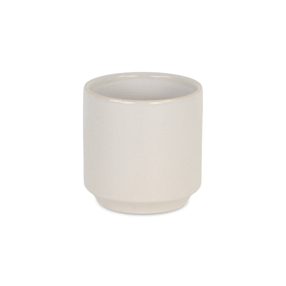 CHEUNGS Elegora Straight Side Solid Color Ceramic Pot - Small - Off White