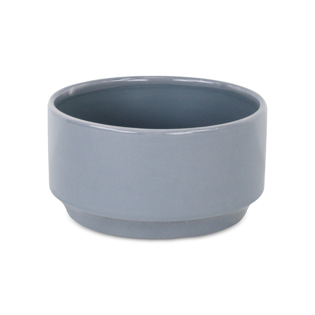 CHEUNGS Elegora Wide Round Straight Side Ceramic Pot - Large - Gray