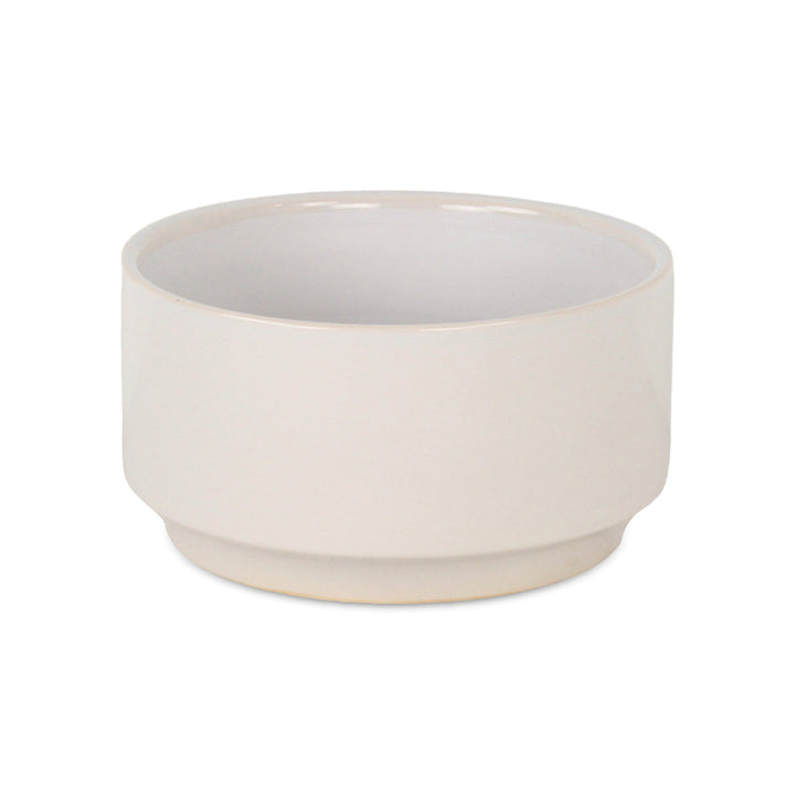 CHEUNGS Elegora Wide Round Straight Side Ceramic Pot - Large - Off White