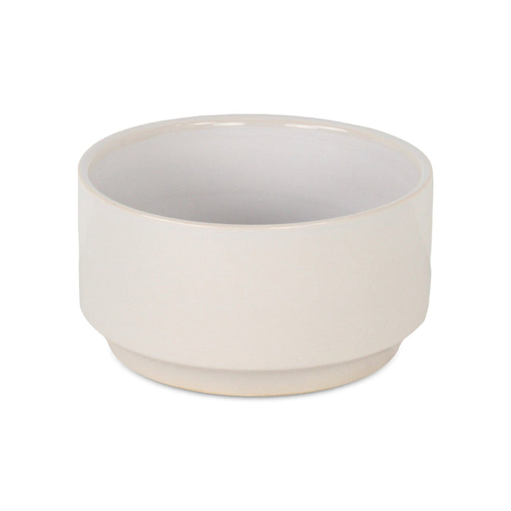 CHEUNGS Elegora Wide Round Straight Side Ceramic Pot - Large - Off White