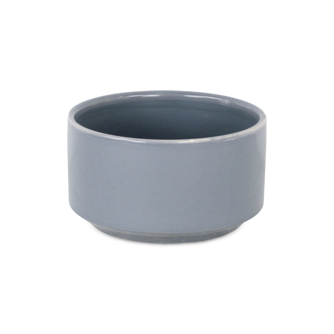 CHEUNGS Elegora Wide Round Straight Side Ceramic Pot - Small - Gray