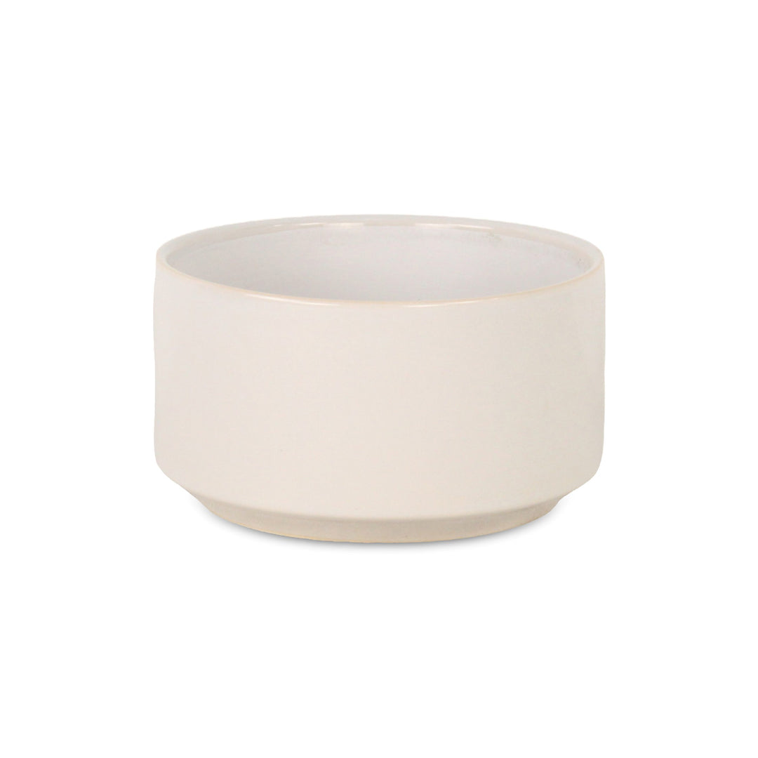 CHEUNGS Elegora Wide Round Straight Side Ceramic Pot - Small - Off White