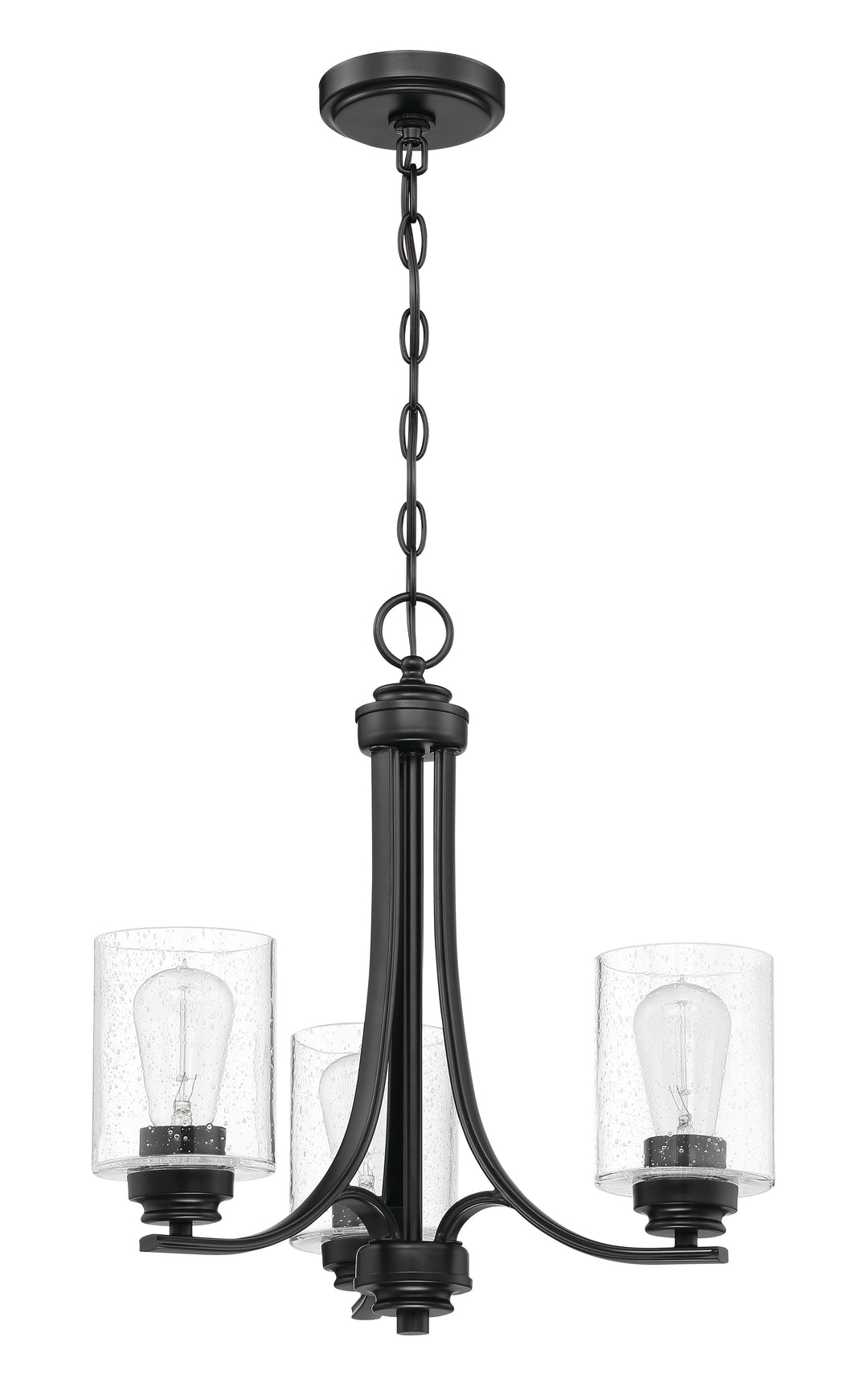 CRAFTMADE Bolden 3 Light Chandelier in Flat Black