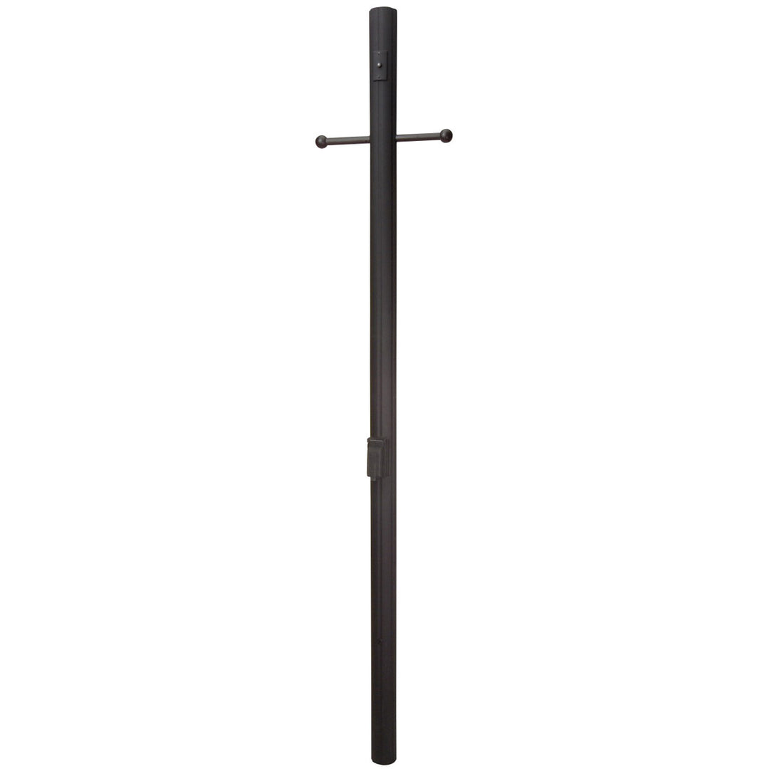 CRAFTMADE 84" Fluted Direct Burial Post w/ Photocell & Convenience Outlet in Textured Black