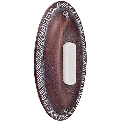 CRAFTMADE Surface Mount Oval LED Lighted Push Button in Rustic Brick