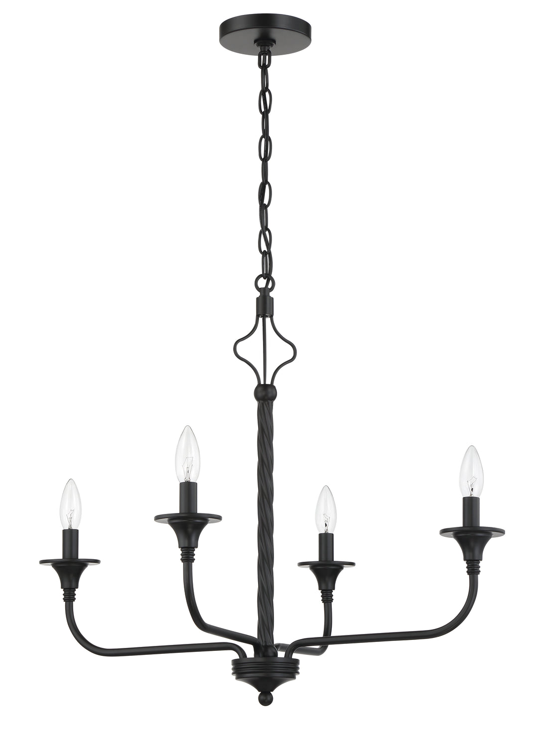 CRAFTMADE Jolenne 4 Light Chandelier in Flat Black