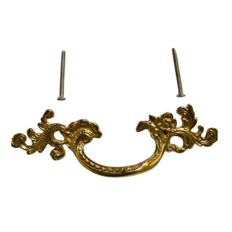 COPPER MOUNTAIN HARDWARE 6 1/2 Inch (3.125" c-c) Filigree Rococo Pull (Polished Brass Finish)